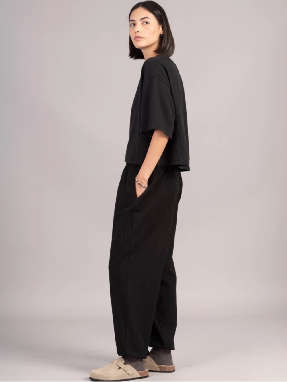 Forgotten Tribes Black Smocked Harem Women's Pants - M